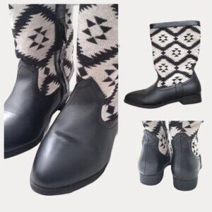 Rampage Franco Aztec Southwestern Low Calf Boots 7.5